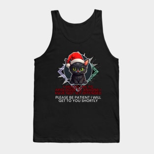 Funny Christmas Sarcastic Quote Cat Tank Top